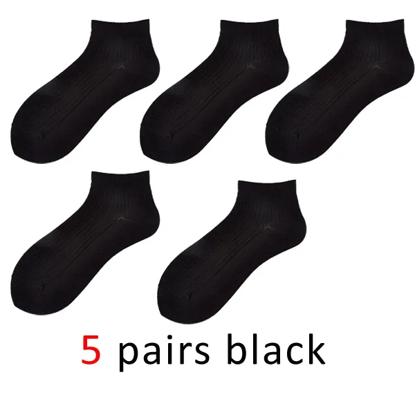 VERIDICAL 5 pairs/lot ankle socks woman solid loose crew Boat Socks harajuku socks cotton Good Quality calcetines mujer 10 color - Цвет: black