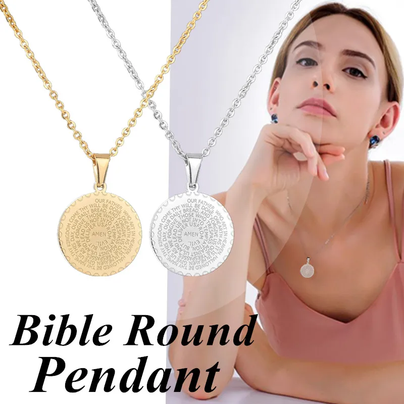 Новинка 2021 модная круглая подвеска из нержавеющей стали с религиозными