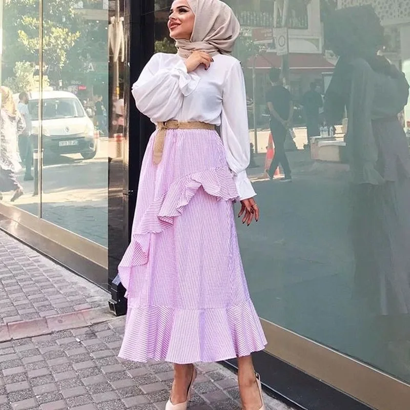 Мусульманская блузка из Дубая женская рубашка с высоким воротником блузки