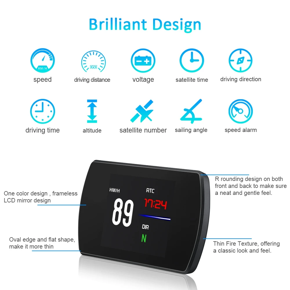 

T800 HUD OBD2 Head up Display Car Screen On-board Car HUD GPS Overspeed Warning Windshield Projector Auto Accessories