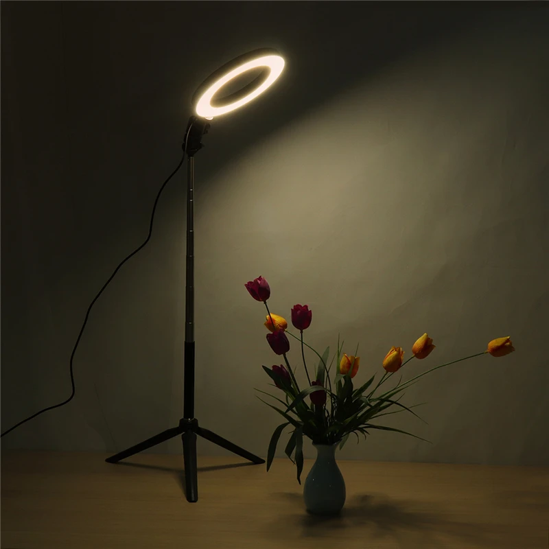 Светодиодный кольцевой светильник для селфи с регулируемой яркостью фотосъемки