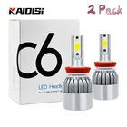 2 шт. C6 Автомобильные фары светодиодные лампы 6000k H4 H7 HB3 светодиодсветильник фары Canbus H1 H11 HB4 H10 H13 880 9004 9005 светодиодный ные противотуманные фары