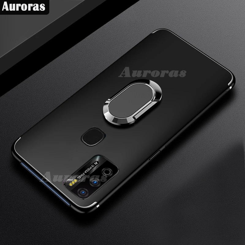 Мягкий чехол Auroras для Infinix Hot 9 Play Ультратонкий с магнитным кольцом матовый