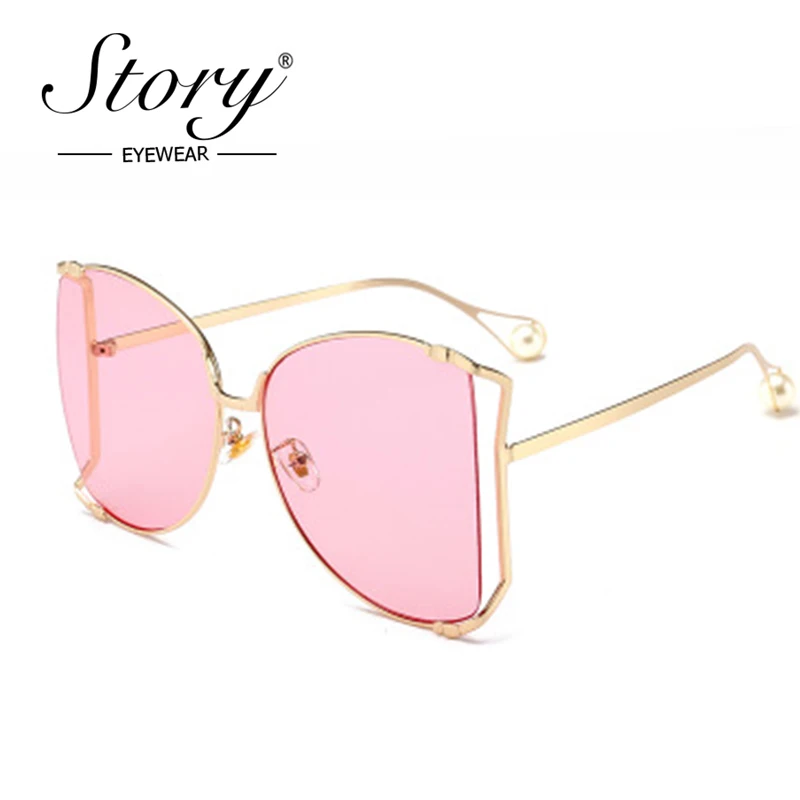 Женские солнцезащитные очки с перламутровыми дужками в полуоправе | Аксессуары