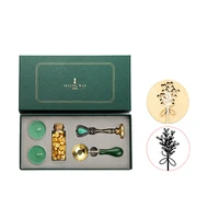 custom stamps wax seal box kit detachable stamp scepter spoon set sealing beads envelope letter wedding packaging gifts postcard