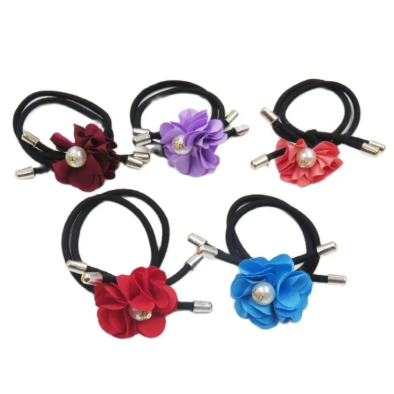 10 шт./лот эластичные резинки для волос с жемчужинами и цветами девочек богемный