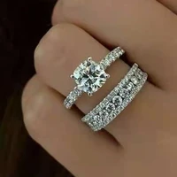 2022 cute woman rings korean fashion gothic accessories personalized fashion diamond lady ring set gold jewelry engagement ring