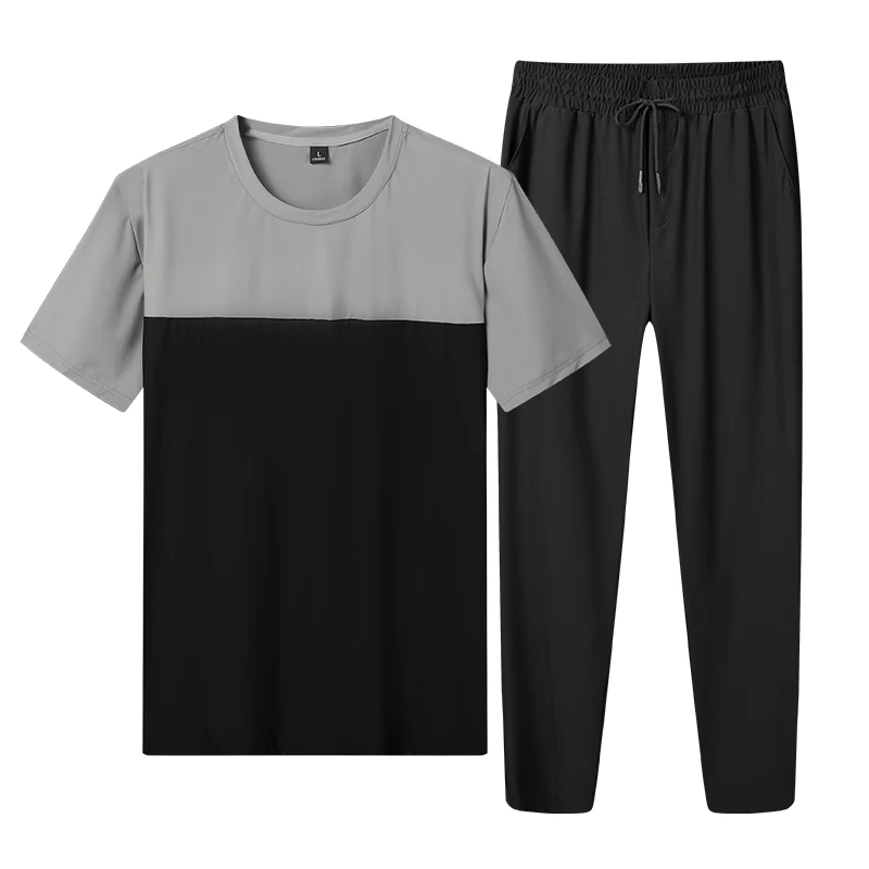 

Summer Sport Suit Men's Sets T Shirts+ Pants Two Pieces Sets Male Casual Tracksuit O-Neck Fashion Sportswear Sweatsuit