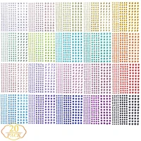 3300pcs self adhesive colorful rhinestone stickers assorted 20 colors 3 sizes ideal for diyfaceartdecorationfestival