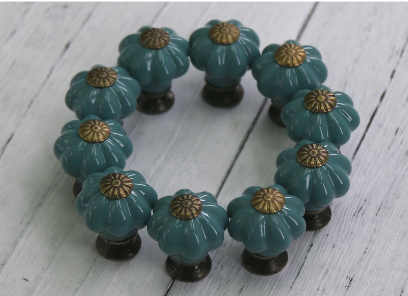 10PCS Vintage Ceramic Knobs and Handles Door Cupboard Drawer Small Pull Knob Handle,Furniture Hardware