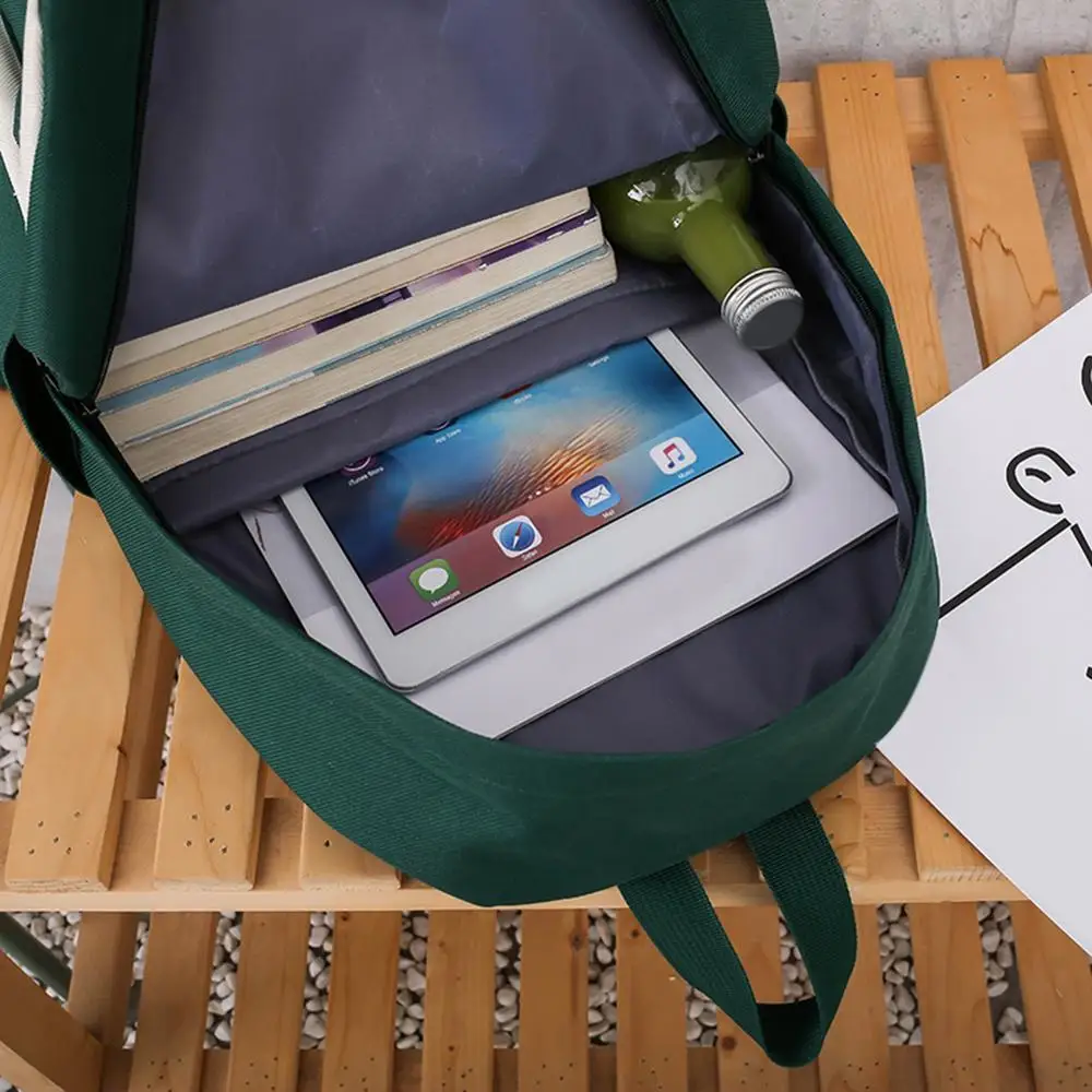 

4pcs/set New Casual Canvas Kids Backpack Girls For Middle School Students Travel Shoulder Backpacks Children Schoolbag Women Bag