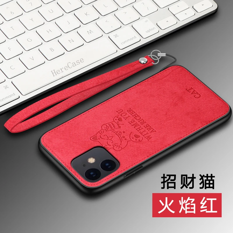 Магнитный чехол для iPhone 7 8 Plus 6 5s 11 12 Pro Max с тканевой текстурой глубокий