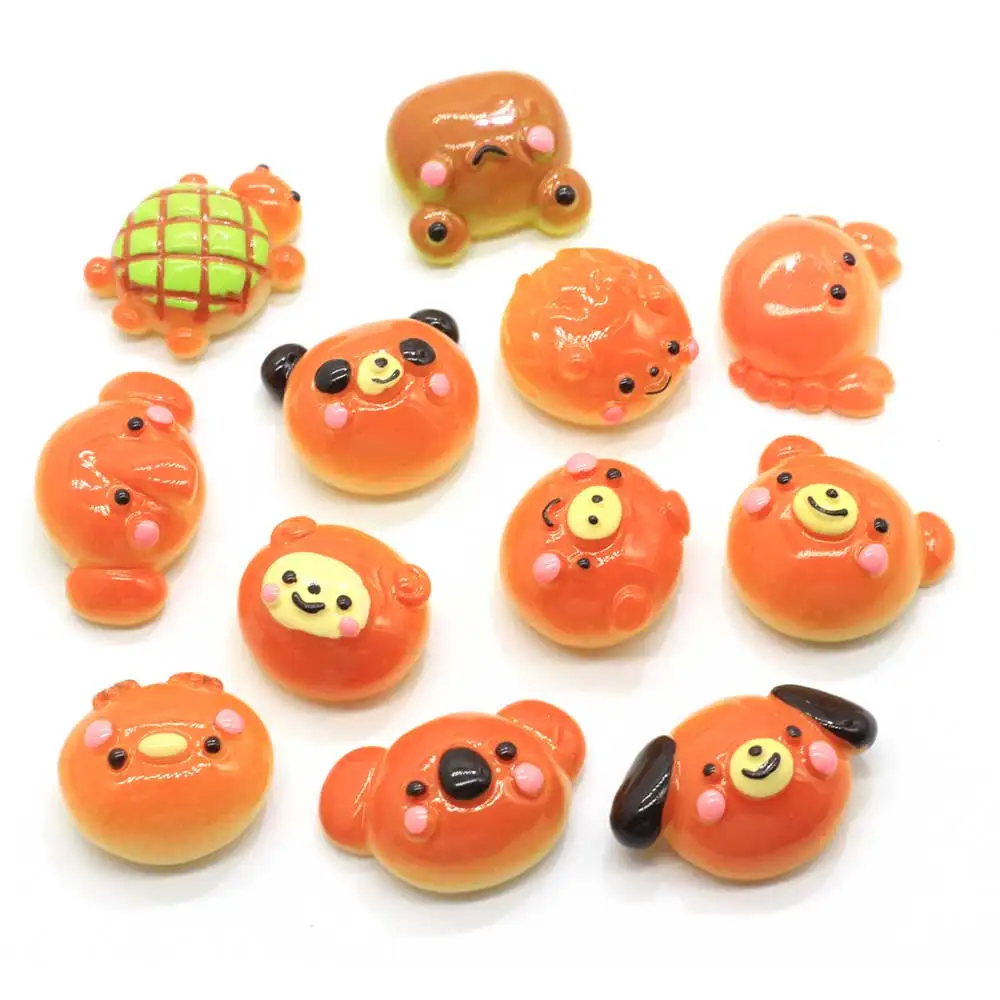 

Cute Resin Cartoon Animal Bear Bread Crafts Dollhouse Food Cake Decorations Cabochon DIY Scrapbooking For Phone Case