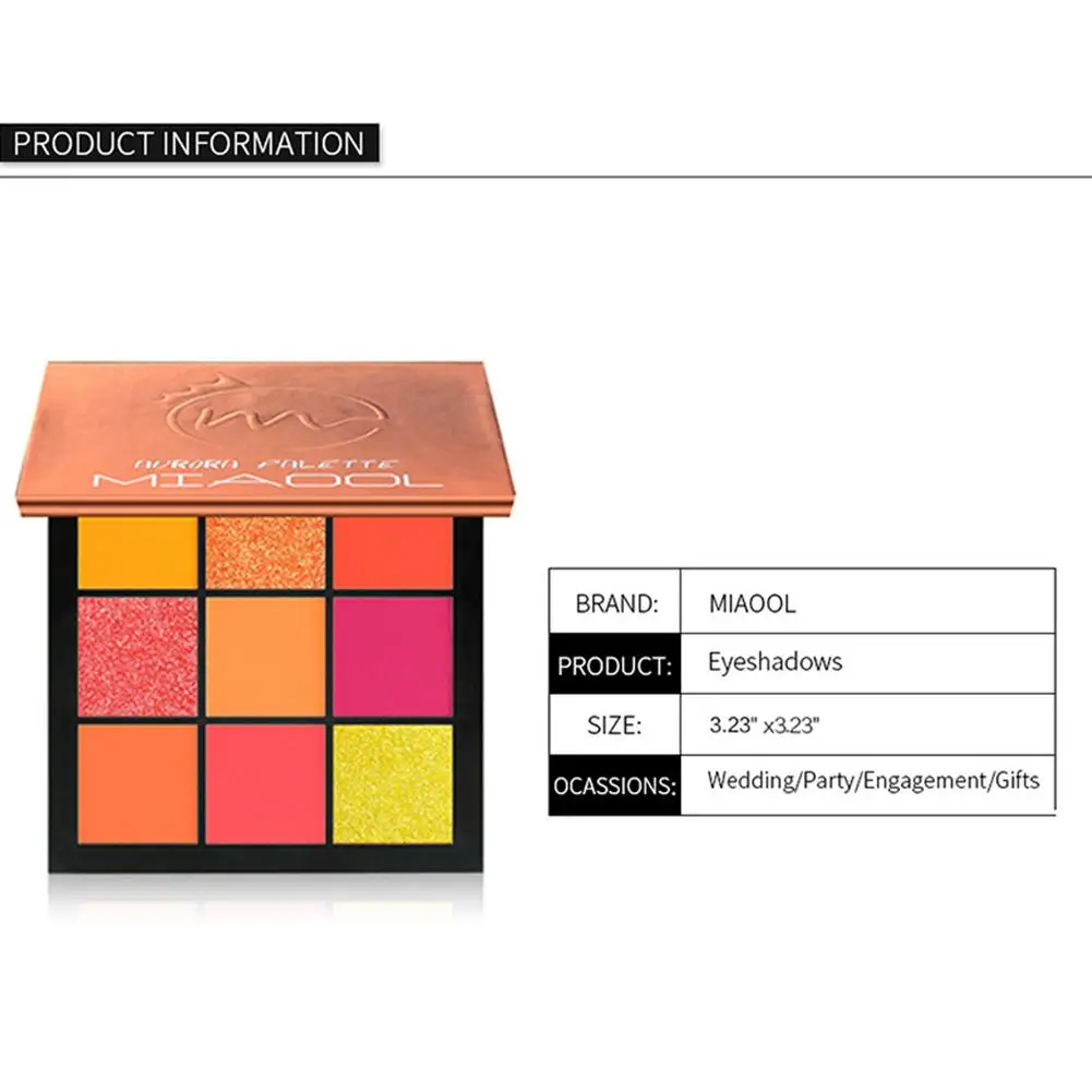 9 цветов флуоресцентные оранжевые Красные Тени для век симфония звезды тени глаз