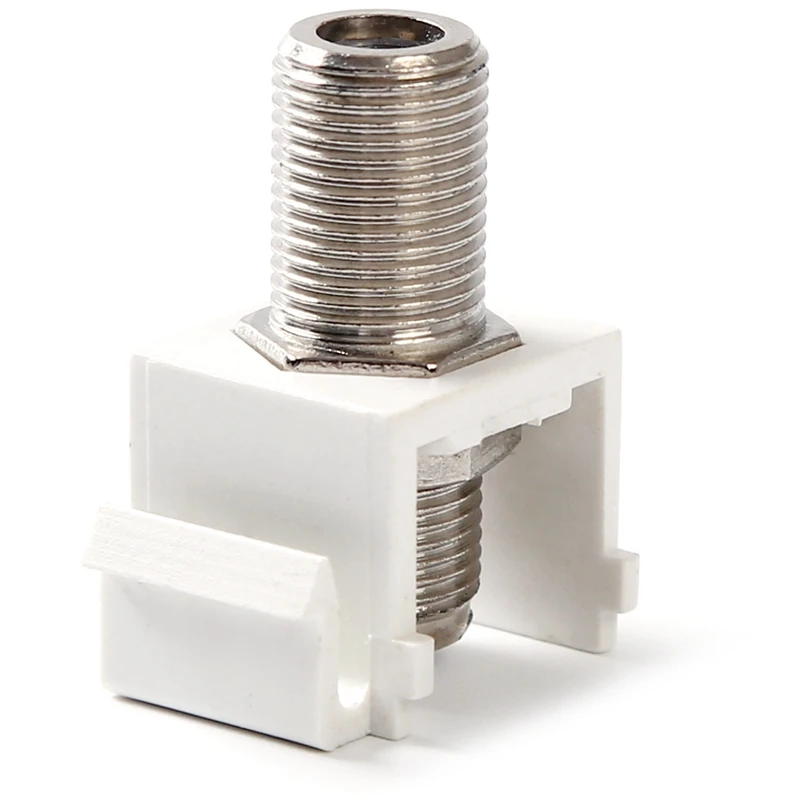 

Coaxial Keystone Jack Insert 10-Pack, Nickel-Plated 3 GHz F Type Keystone RG6 Coax Connectors for Standard Wall Plate