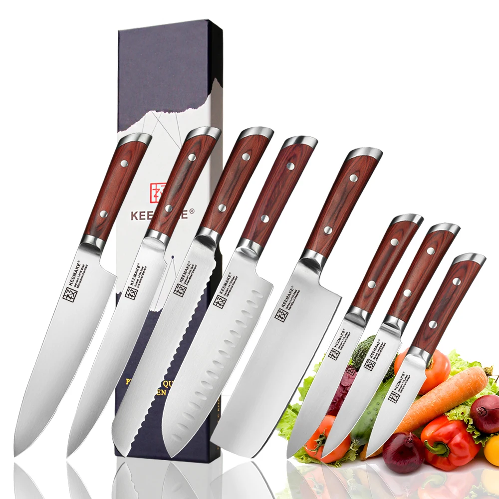 SUNNECKO шеф повара Santoku Универсальный нож для очистки хлеба немецкий 1 4116 стальной