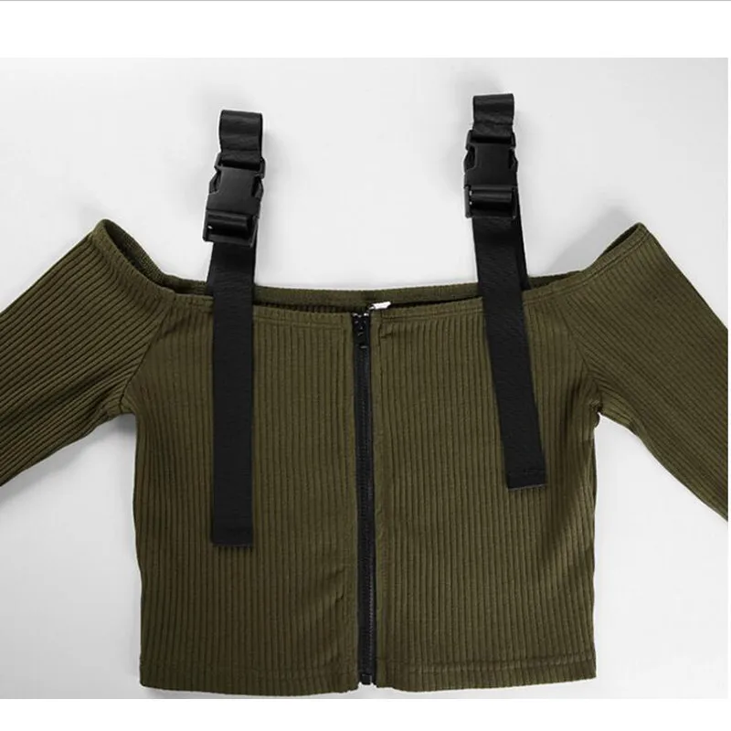 Сексуальная Повседневная футболка с открытыми плечами и длинным рукавом топ на