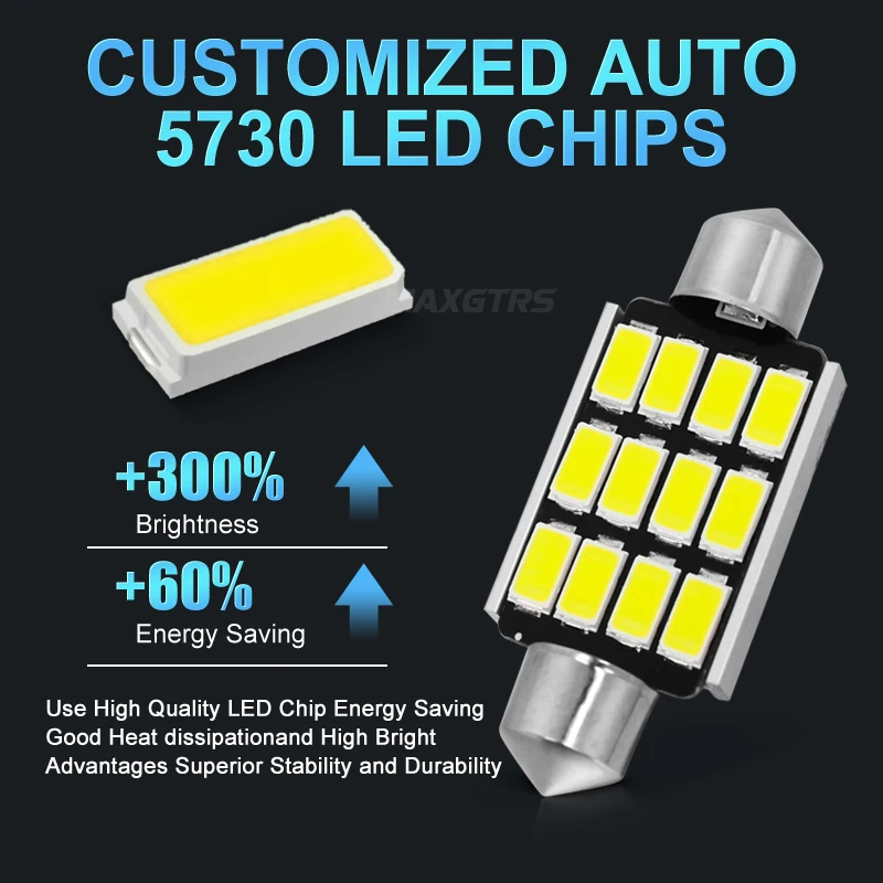 5 шт./лот C5W гирлянда CANBUS 31/36/39/41 мм 5730 LED Smd внутренняя белая светодиодная купольная
