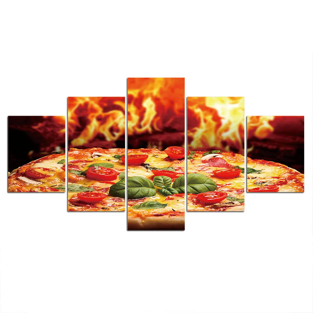 Постер холст картины модульный декор комнаты 5 шт. еда пиццы картина стены