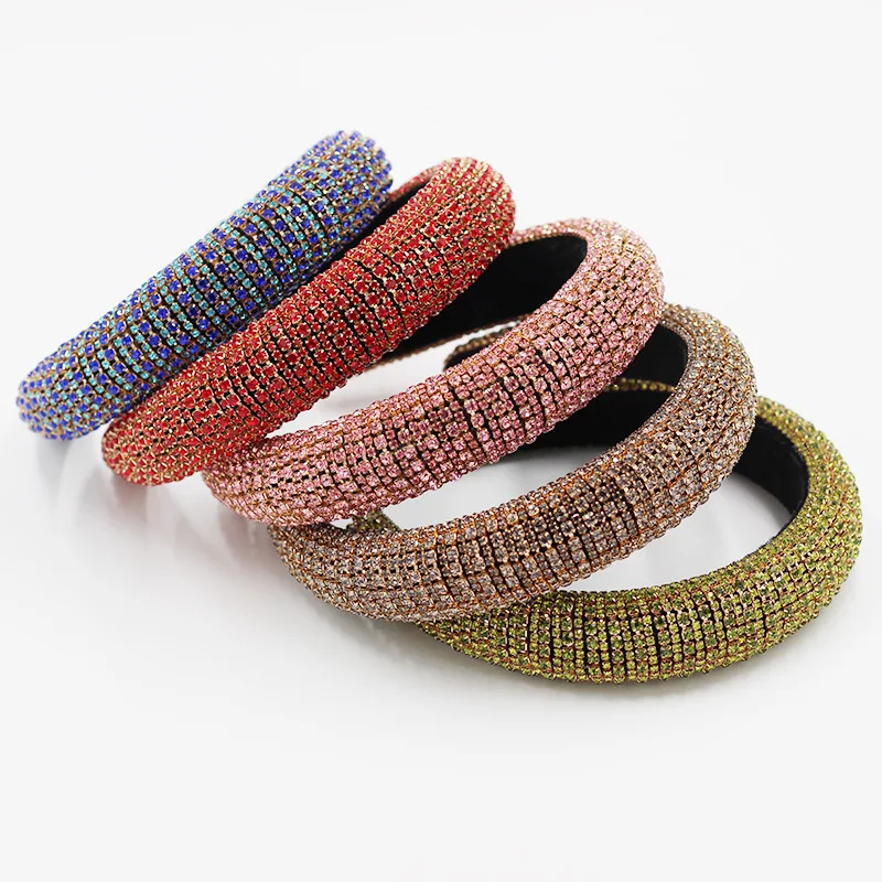 

Fashion Rhinestones Headbands Baroque Hairbands Full Crystal Diamond for Women Jeweled Headwear Wedding Hair Accessories