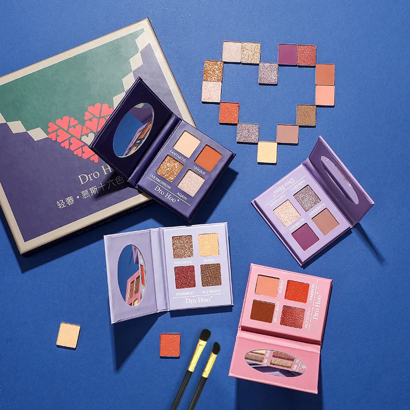 

Набор теней для век 4 цвета матовая Мерцающая Дымчатая Палитра Портативный