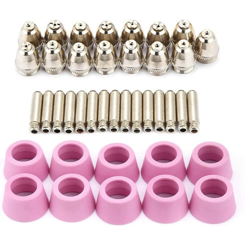 

40 Pcs/Set of Plasma Cutting Machine Kit Electrode Nozzle Protective Cover Kit Suitable for AG60 SG55 Torch Accessories