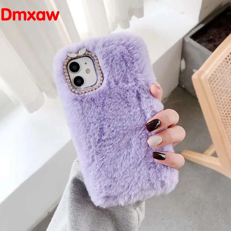 Милый теплый чехол для Samsung Galaxy A70E A21 M21 M30S Note 10 S10 Lite 2020 A01 M01 Core A10S мягкий меховой