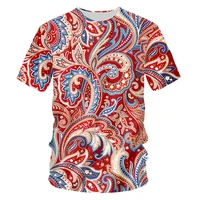 paisley design shirt men 3d full floral print tee summer short sleeve retro tee harajuku punk style womenunisex dropshipping