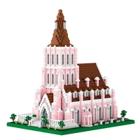 lezi 8196 world architecture island wedding manor church garden diy mini diamond blocks bricks building toy for children gifts