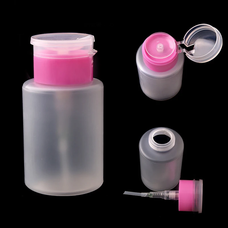 

210ml Nail Refillable Bottles Empty Press Pump Dispenser Nail Art Polish Remover Cleaner Makeup Bottle Manicure Tool
