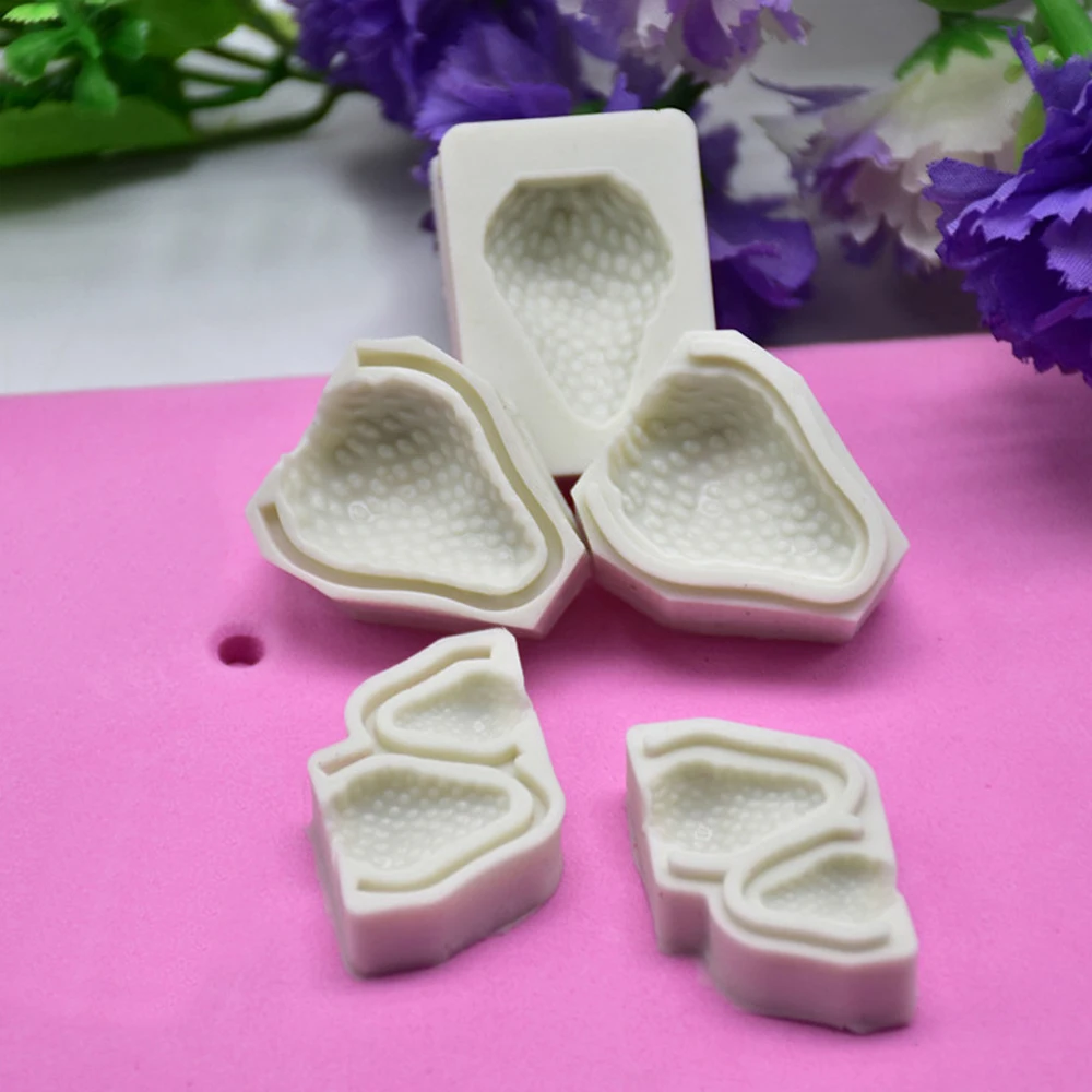 Форма для помадки 3D сделай сам белая форма клубника торта мыла шоколада