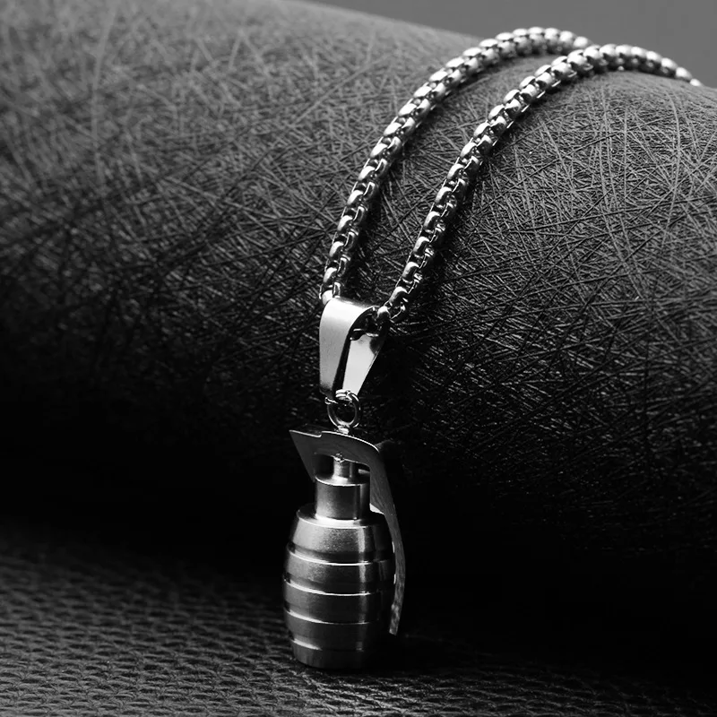 

Fashion Titanium Steel Pendant Grenade Shape Stainless Steel Pendant Fashion Jewelry Hot Sale