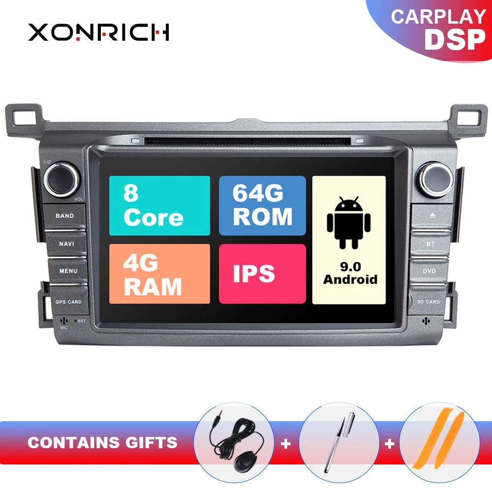 DSP IPS 4G 64G 2 Din Android 9 Автомобильный мультимедийный dvd-плеер GPS для Toyota RAV4 Rav 4 2013 2014 2015