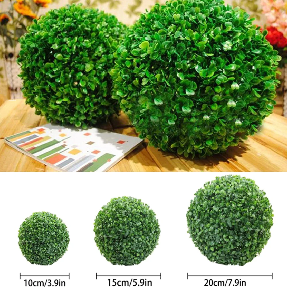 Искусственная пластмассовая трава имитирующая листья шар для дерева 10/15/20 см