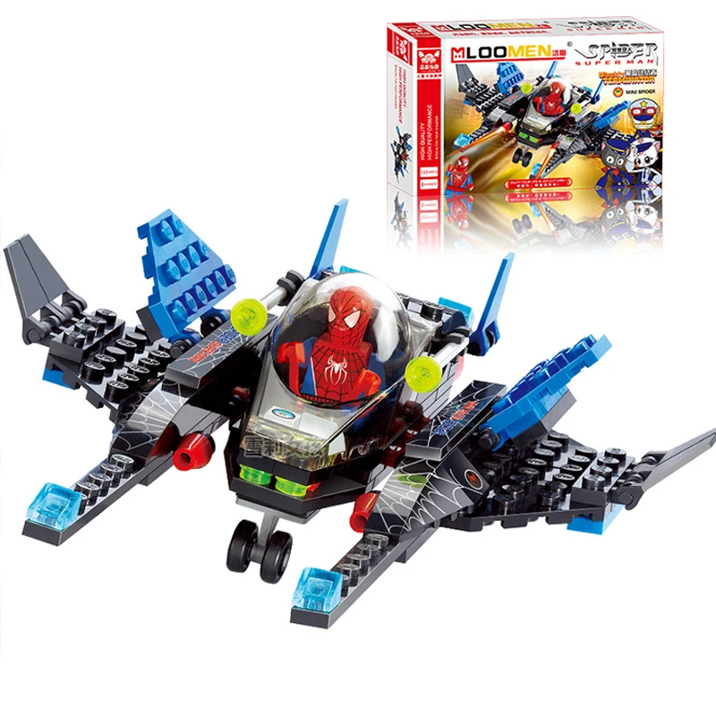 113 шт. игрушечные строительные блоки с изображением Человека паука совместимые DIY