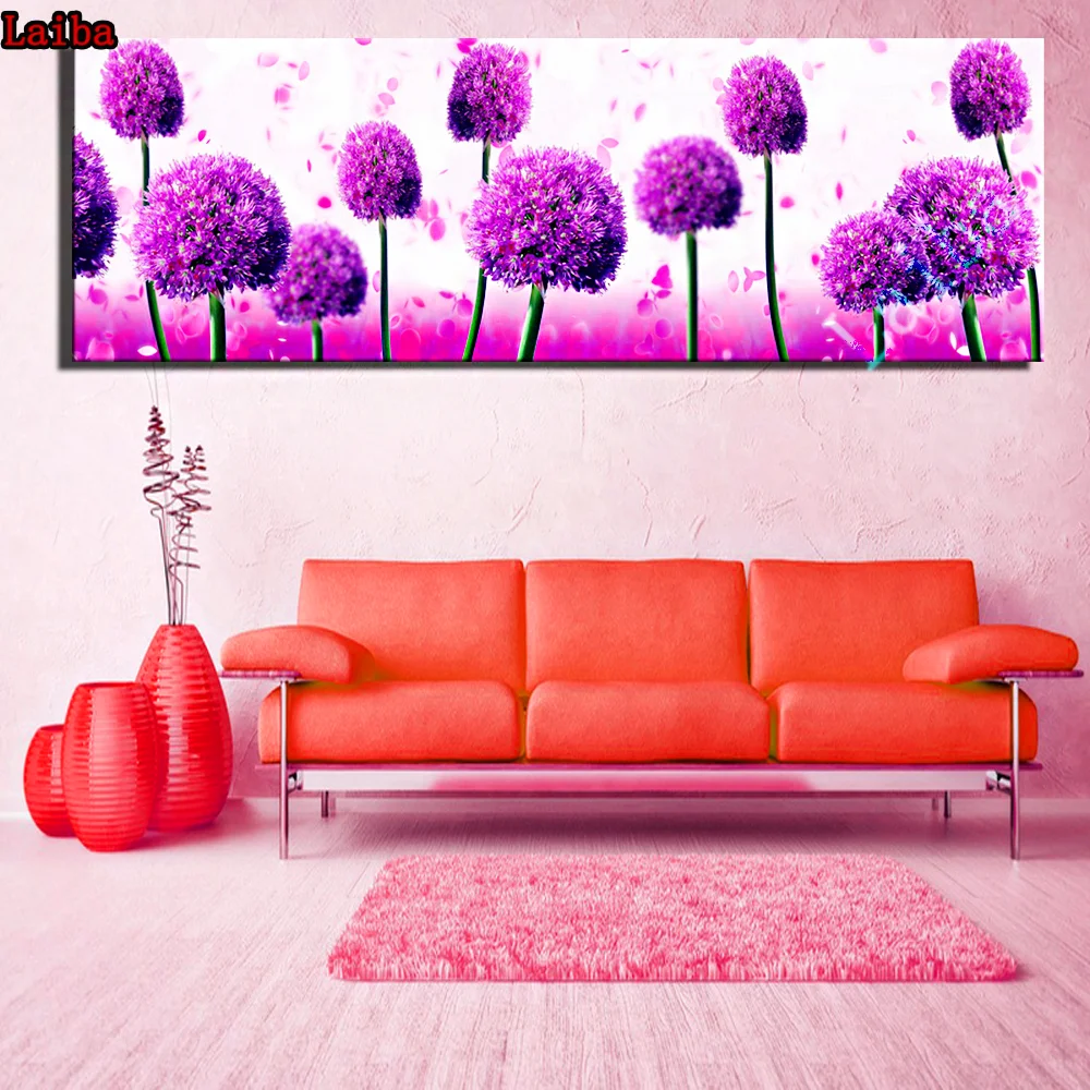 

diamond embroidery Lavender flowers Diy 5D full round square sets diamond painting Cross Stitch mosaic rhinestones Decor large