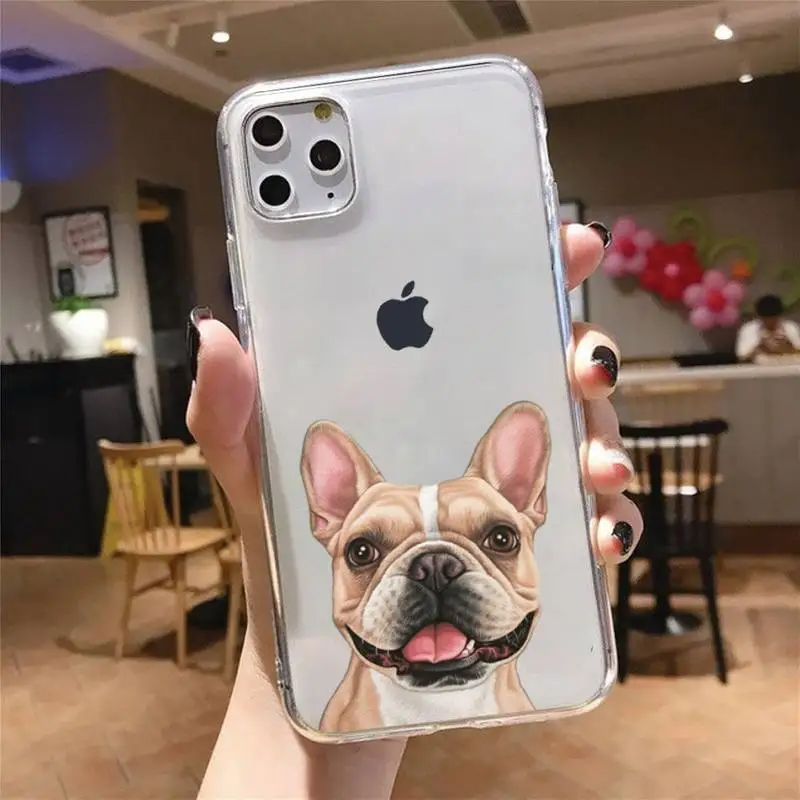 

cute funny cartoon dog Phone Case Transparent soft For iphone 5 5s 5c se 6 6s 7 8 11 12 plus mini x xs xr pro max
