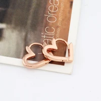 2022 new heart shaped geometric earrings rose gold color copper metal earrings for women girls party jewelry unusual earrings