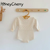 honeycherry autumn baby girls bottoming long sleeved knit bodysuits baby leotard bodysuits climbing clothes baby girls clothes