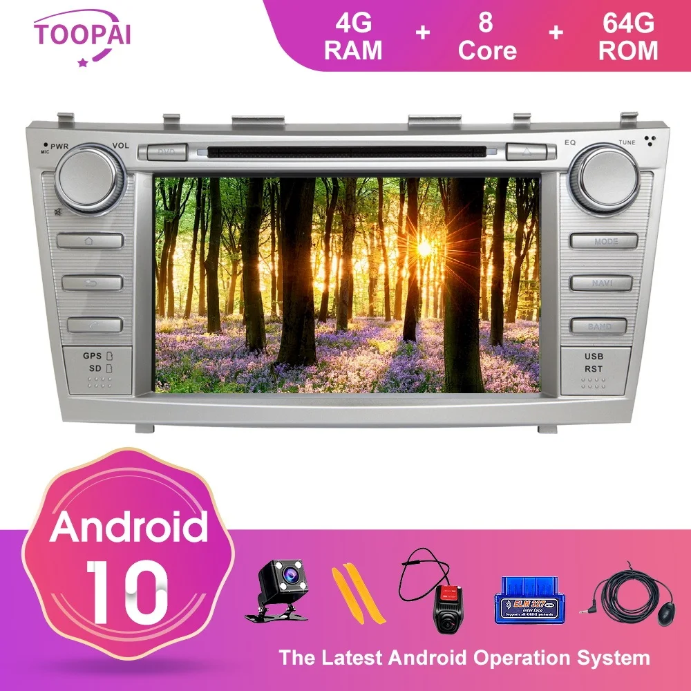 Автомагнитола TOOPAI Android 10 для Toyota Camry 2007 2011 головное устройство стерео с GPS
