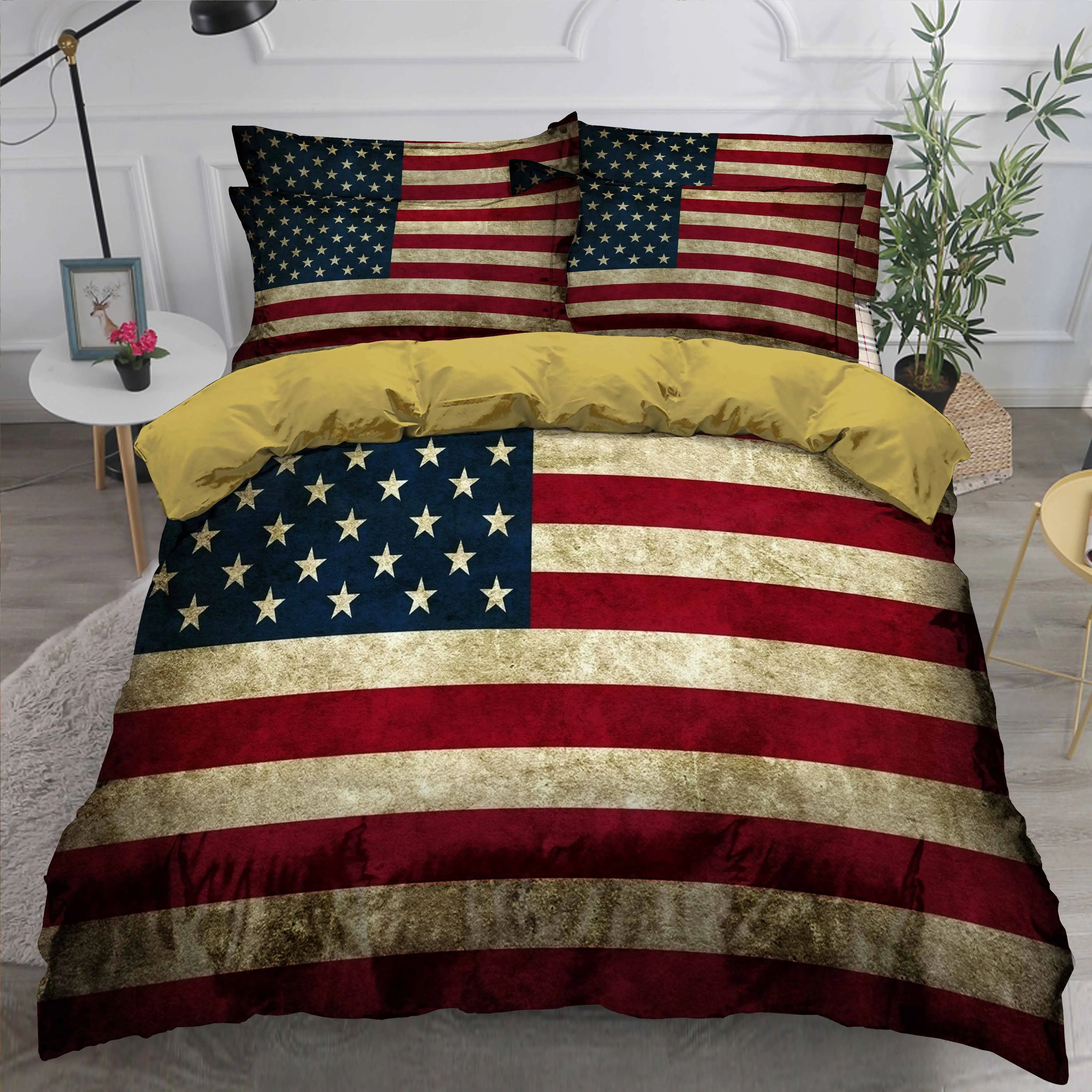 Комплекты постельного белья с американским флагом Комплект в полоску со