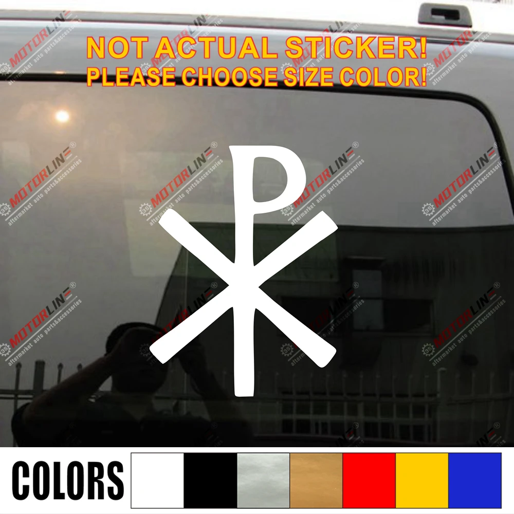 Chi Rho Рождественская наклейка автомобиль винил Иисус Христа Рождество Sigla без