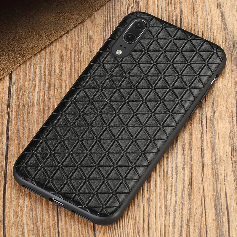 Phone Case For Huawei P10 P20 P30 lite Mate 9 10 20 Pro Y9 P smart 2019 triangle Texture Cover Honor 8X 9X | Мобильные телефоны и