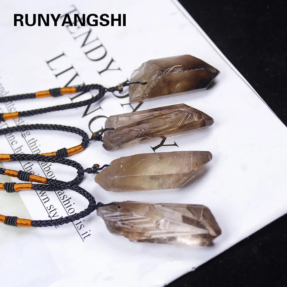 Подвеска из натурального кристалла кварцевый кулон чайный желтый кристалл