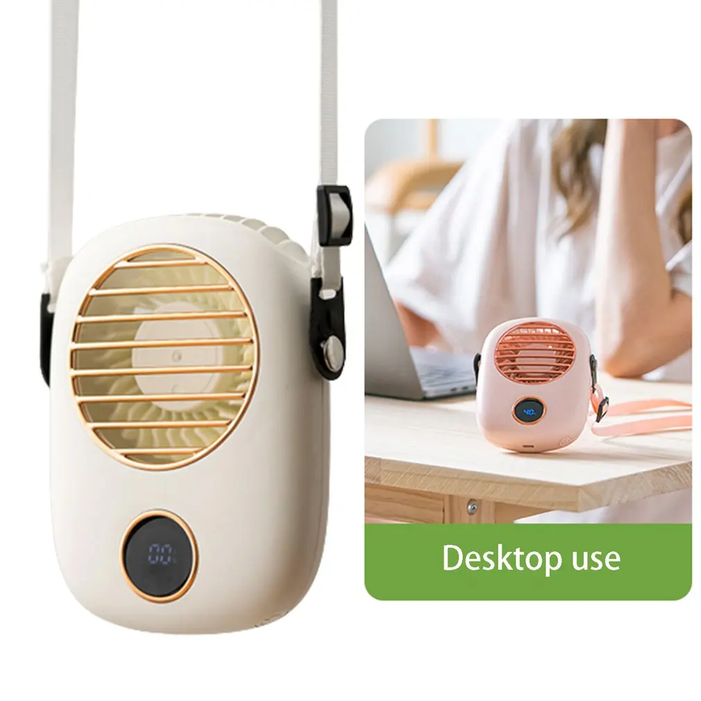 

Neck Fan Mini Usb 5V cooler Rechargeable Outdoor Travel Handheld Portable Silent Small PC Cooling Fans LED Display