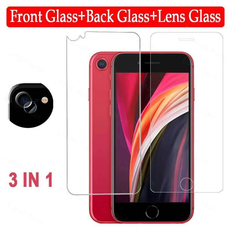 Закаленное защитное стекло 3 в 1 для iphone X XS 11 XR 6s 7 8 plus 11pro MAX SE 2020|Защитные стёкла и