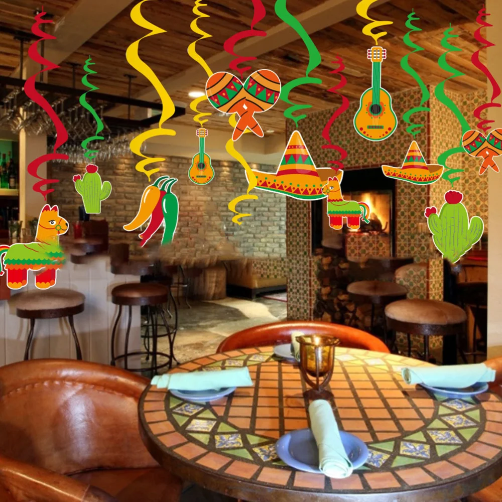 1 Набор мексиканская тема спиральная красочная подвесная висячая потолочная