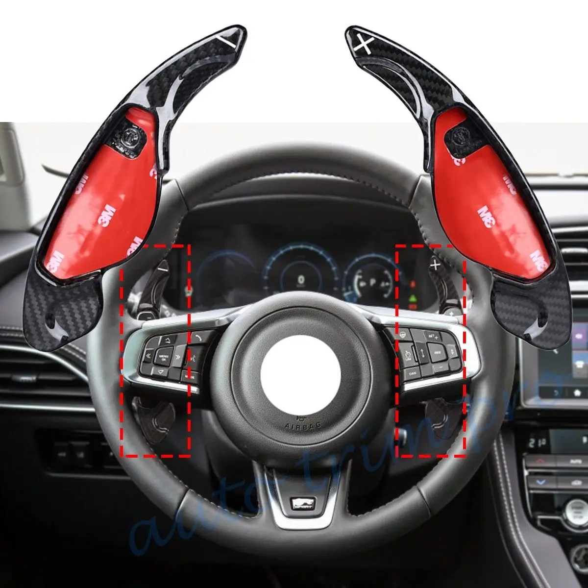 Расширитель переключения руля из углеродного волокна для Jaguar XEL XE XFL XF XJ F type Pace