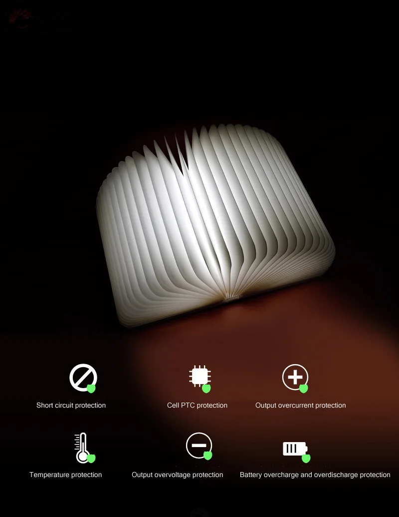 

3D Creative LED Book Night Light Portable 3 Color Wooden 5V USB Rechargeable Magnetic Foldable Table Lamp Home Decoration