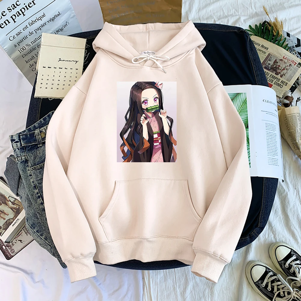 

Demon Slayer Kamado Nezuko Cartoons Hoody Men Personality Comics Hoodie Loose Fleece Clothes Autumn Casual Fleece Men Hoodie